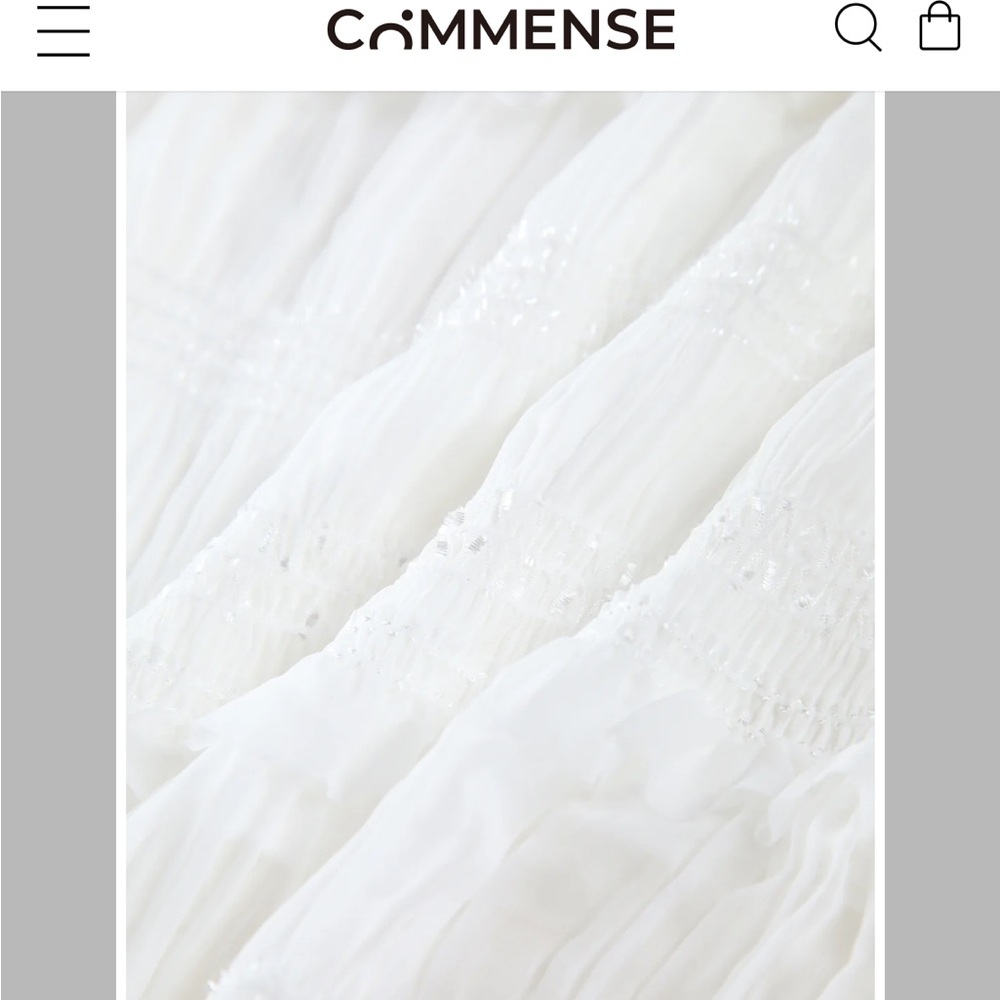 Commense White Ruffle Zippered Midi Dress - Picture 2 of 3